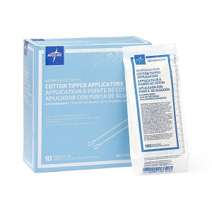 Medline Non-Sterile Cotton-Tipped Wood Applicator, 6 in, Case of 10,000