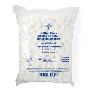Medline Non-Sterile Cotton Balls, Large, 1.25 in, Bag of 1,000