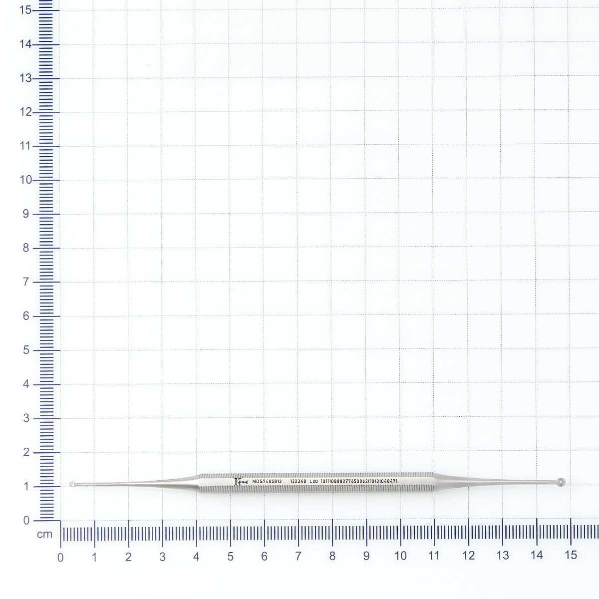 Konig Double-Ended Excavator Curette; 5" (12.7 cm), With 1.5 mm and 2.5mm Holes