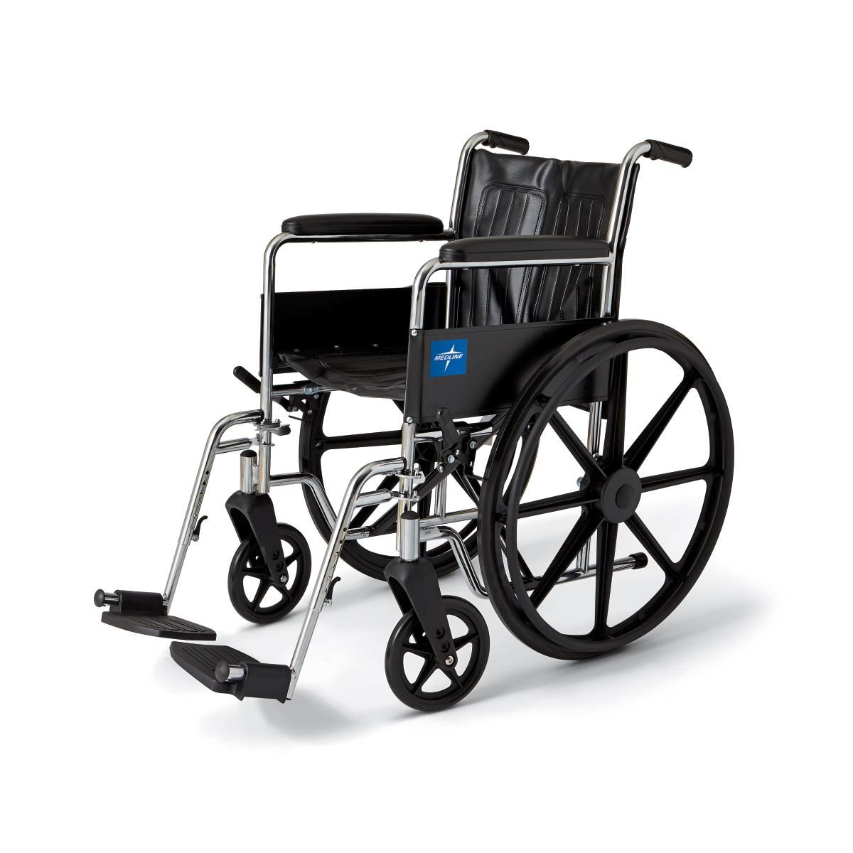 Excel 2000 Series Wheelchair; 18" (46 cm), Fixed Arms, Swing Away Legs