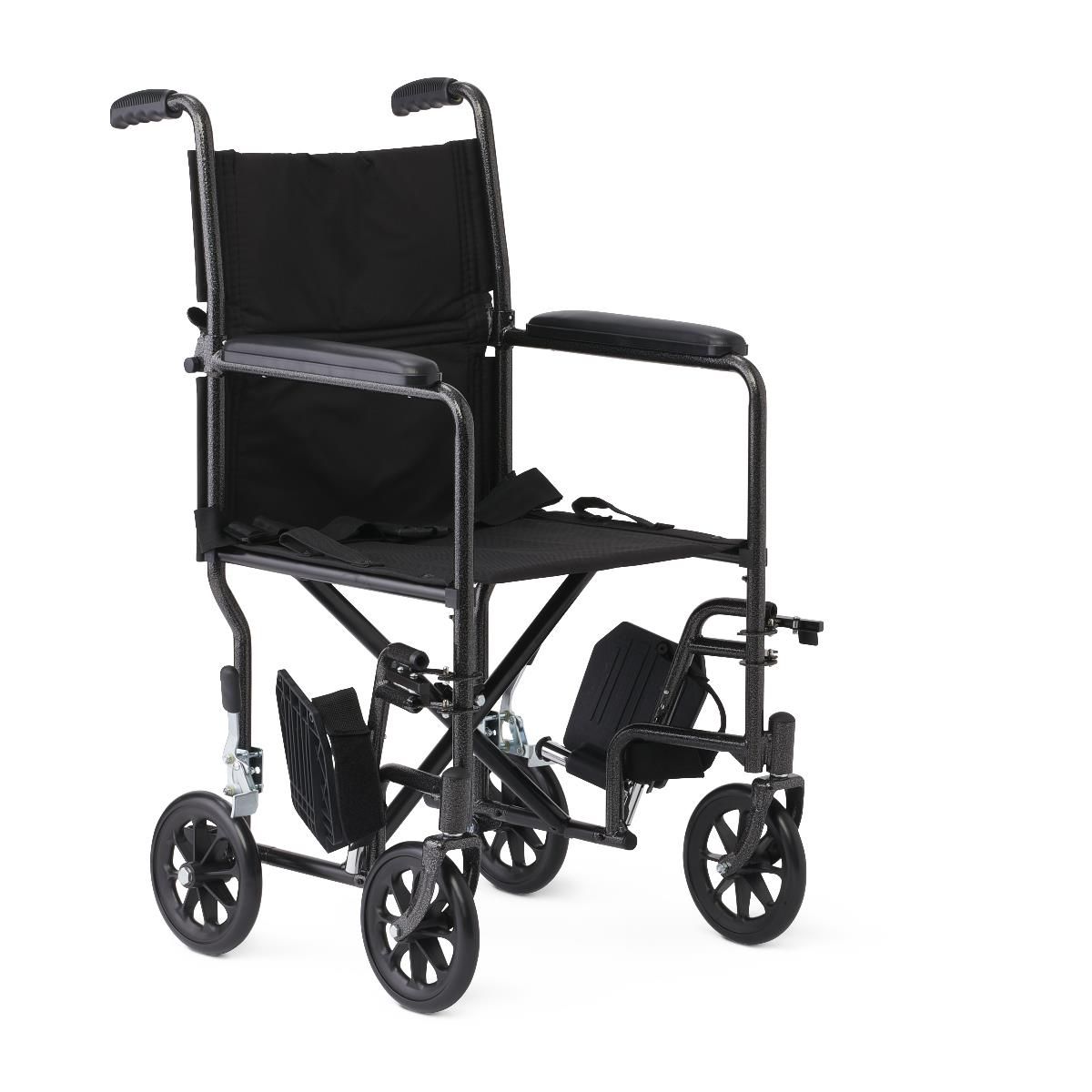 Basic Steel Transport Chair with 8" Wheels, Black