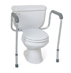 Adjustable Toilet Safety Rail; Aluminum Foldable Toilet Safety Rails, Retail Packaging