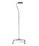 Aluminum Quad Cane with Large Base; Chrome, 300 lb. Weight Capacity