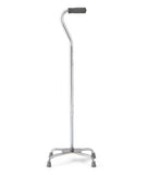 Aluminum Quad Cane with Large Base; Chrome, 300 lb. Weight Capacity
