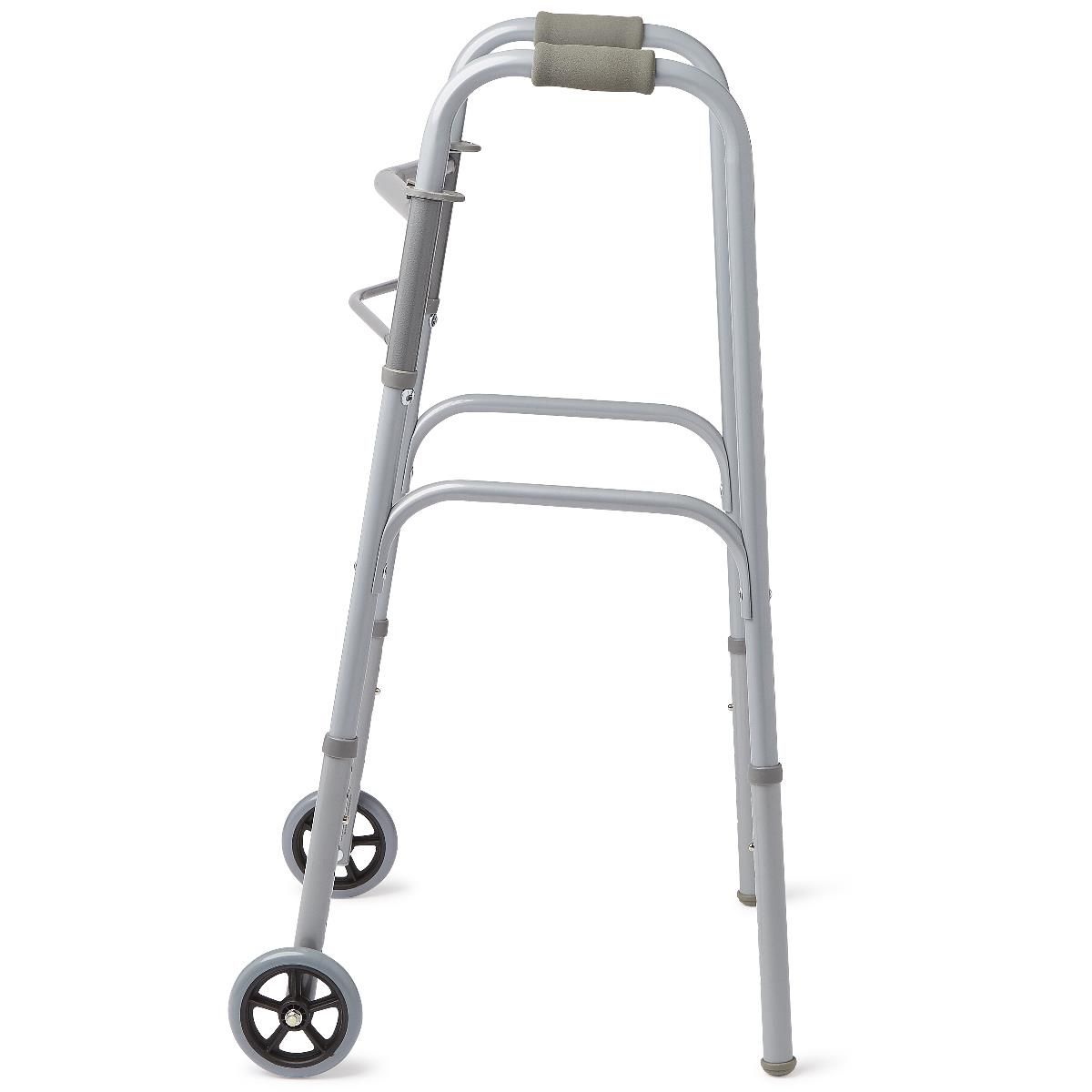 Two-Button Folding Walker*, Aluminium, 5" Wheels