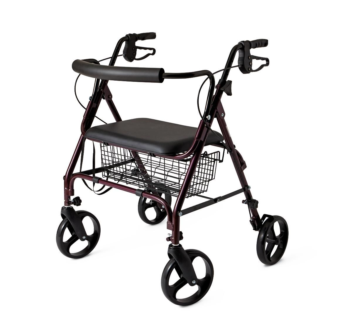 Bariatric Rollator with 8" Wheels, Aluminum