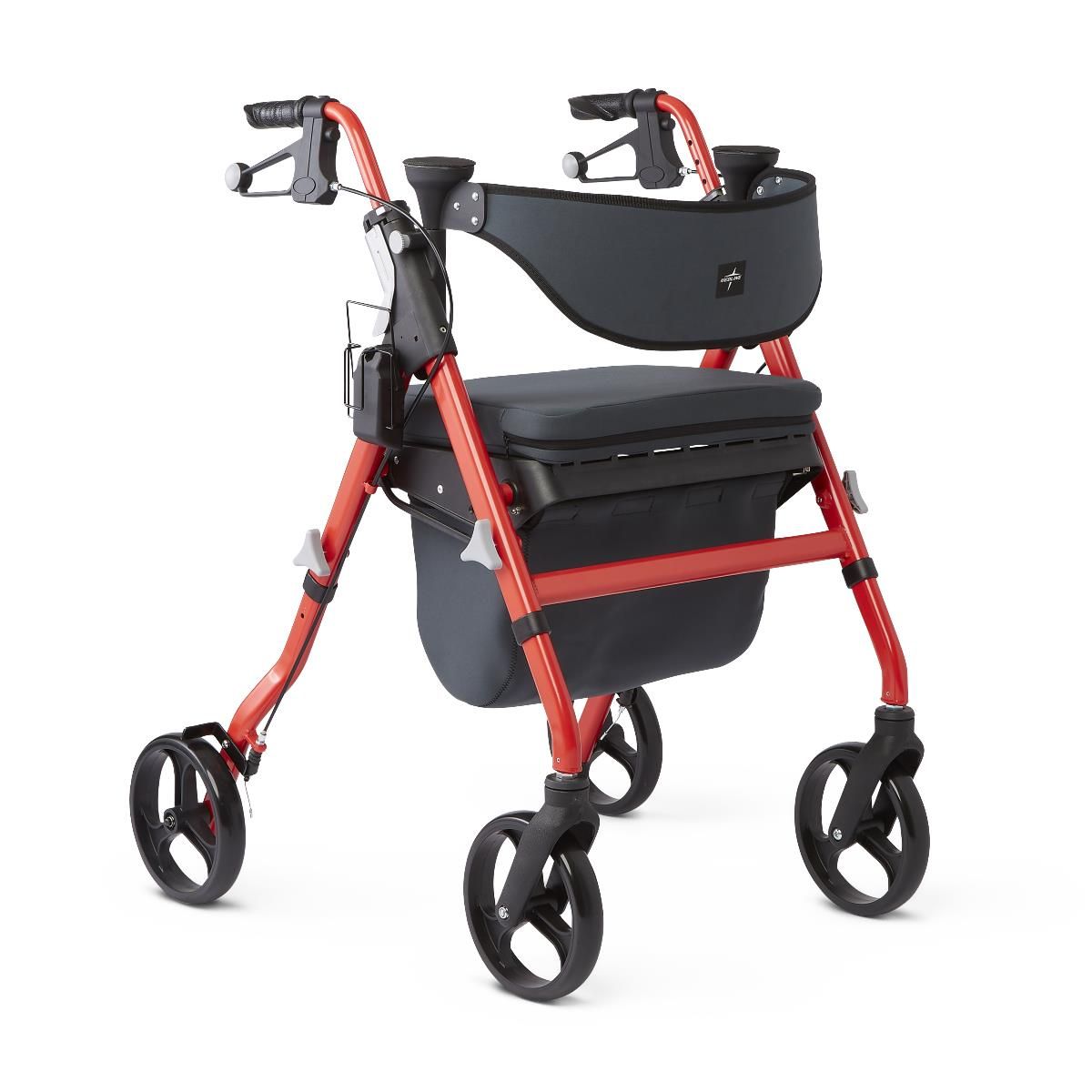 Premium Empower Rollator; Microban-Treated Touch Points and Seat, Red