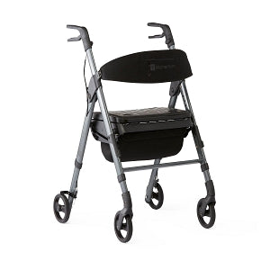Momentum Rollator; gray, weight capacity 250 lb, weight 18.8 lb, seat height 21"-25", seat dimensions 16.75" x13.25"