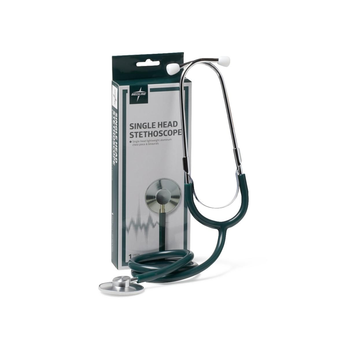 Lightweight Single-Head Stethoscope, 22" (56 cm); Hunter Green