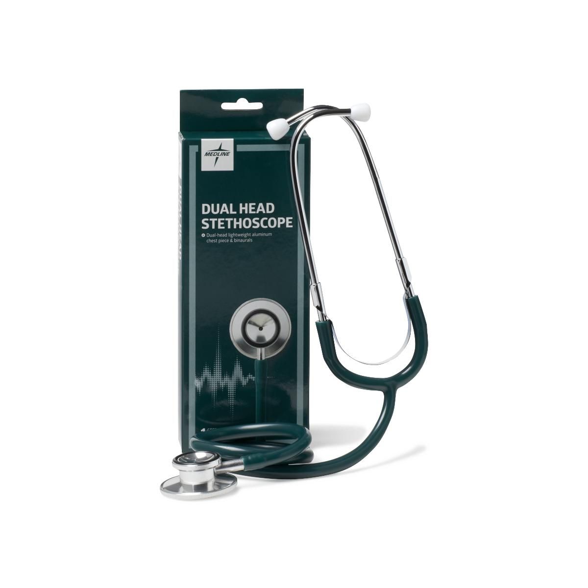 Lightweight Dual-Head Stethoscope, 22" (56 cm); Green