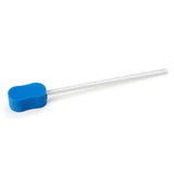 Foam Bath Sponges with Handle; Rigid Handle, Blue and White