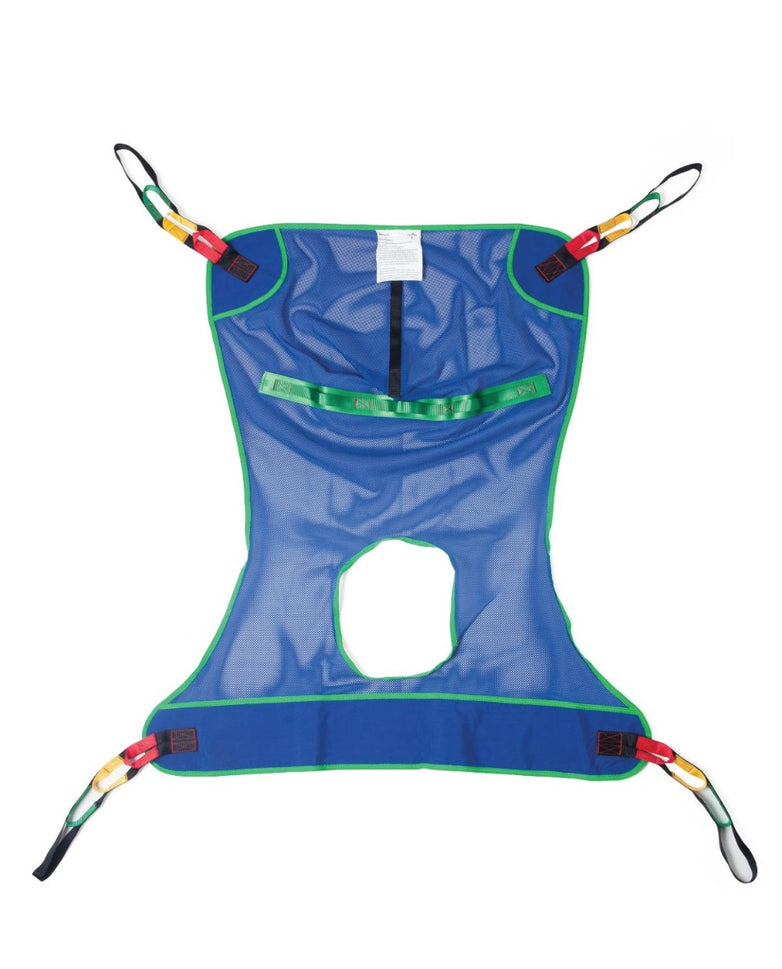 Reusable Full-Body Patient Sling; Mesh, with Commode Opening, Large