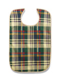 Clothing Protector, Vinyl Backing, Plaid Tartan print, Beige binding, 21" x 33" (53 x 84 cm)