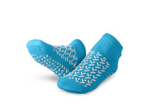 No-Slip Double Tread Slipper Sock, Large, Blue