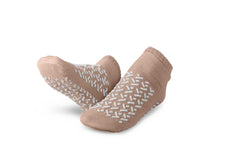 No-Slip Double Tread Slipper Sock, X-Large, Beige