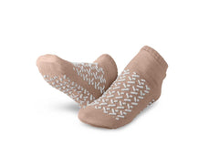 No-Slip Double Tread Slipper Sock, X-Large, Beige