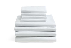 Interblend Percale Flat Sheet; 66" x 108" (168 cm x 274 cm), White