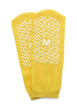 Fall Management Non-Slip Double-Tread Risk Alert Sock; Medium, Yellow