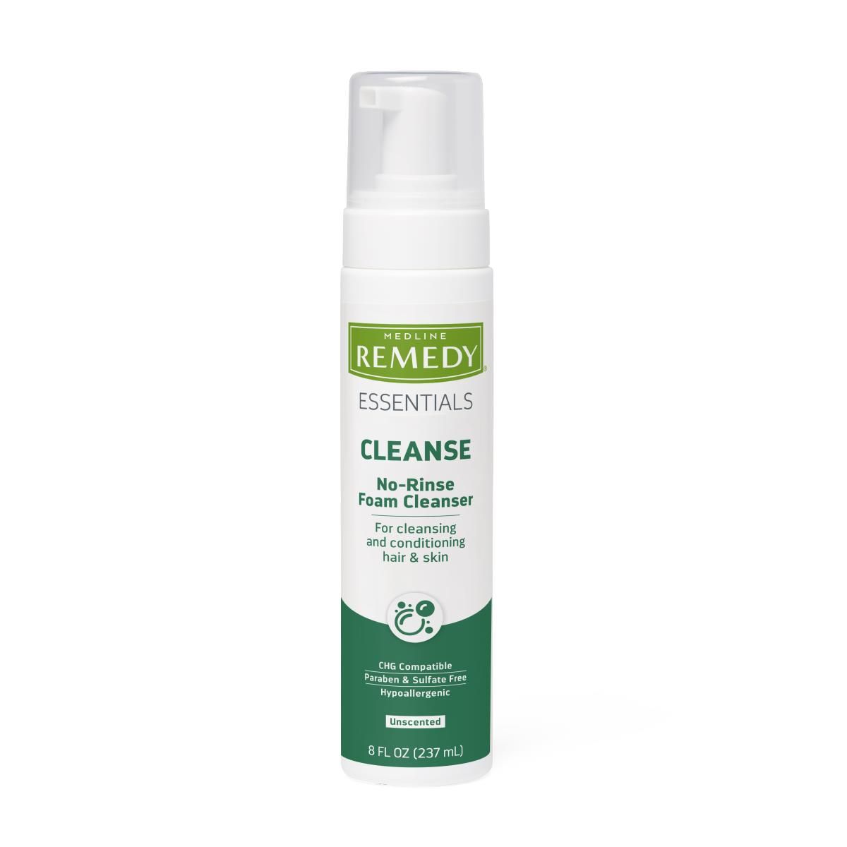 Remedy® ESSENTIALS No-Rinse Foam Cleanser, Unscented, 237 ml Pump Bottle