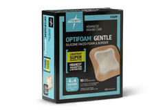 Optifoam® Gentle Silicone Adhesive Liquid Trap Foam Dressing with Border; 4" x 4" (10 cm x 10 cm)
