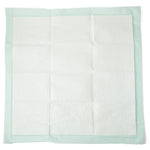 Single-Use Fluff and Polymer Underpad; 36" x 36" (91 cm x 91 cm), Green, Quilted, Heavy Absorbency