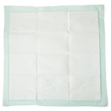 Single-Use Fluff and Polymer Underpad; 36" x 36" (91 cm x 91 cm), Green, Quilted, Heavy Absorbency