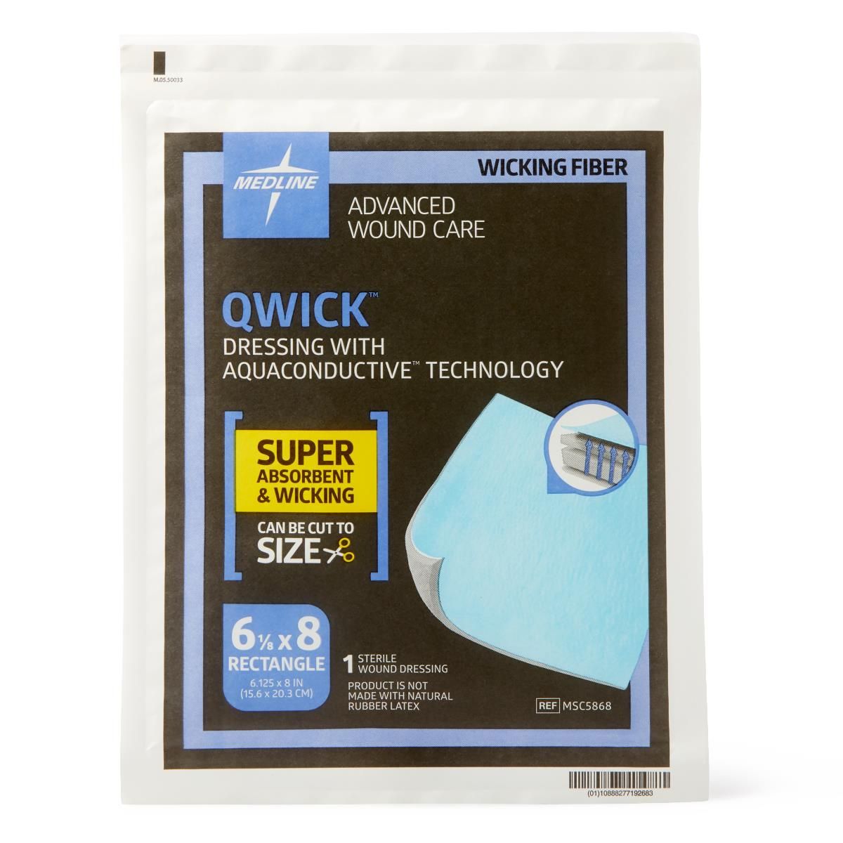 Qwick™ Non-Adhesive Superabsorbent Wound Dressing; 6" x 8" (15 cm x 20 cm)