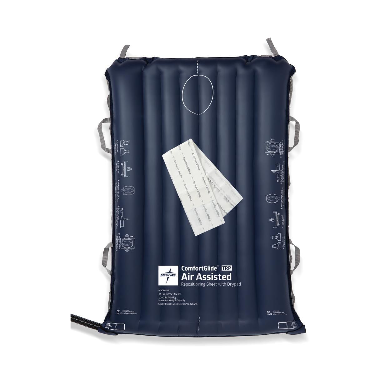 ComfortGlide TRP Air-Assisted Repositioning Sheet; with Drypad, 44" x 60" (112 cm x 152 cm), No Straps, Weight Capacity 1000 lb.