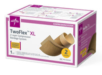 TwoFlex™ 2-Layer Compression Bandage System, TwoFlex XL Kit Padding: 4" x 5.5 yd (10 cm x 5 m) unstretched Cohesive: 4" x 7 yd (10 cm x 7.5 m) unstretched