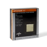 Optifoam® Ag+ Antibacterial Foam Dressings, Adhesive, 4" x 4" (10.2 x 10.2 cm) Pad: 2.5" x 2.5" (6.4 x 6.4 cm)