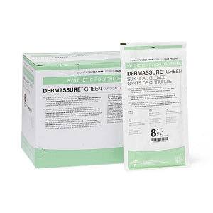 DermAssure™ Sterile Powder-Free Polyisoprene Surgical Glove, Green; 8.5 — Box of 50 Pairs