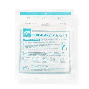 SensiCare® PI Green Sterile Powder-Free Surgical Glove with Aloe, Green; 7.5 — Box of 50 Pairs