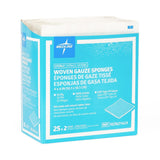 Economical Sterile 100%-Cotton Woven Gauze Sponge; 12 Ply, 4" x 4" (10 cm x 10 cm), 2 Pack