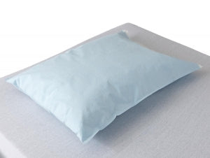 Medline Disposable Tissue/Poly Pillowcase, Blue, 21 × 30 in, Case of 100