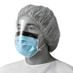 Level-1 Surgical Face Mask with Ear Loops and Faceshield; Blue
