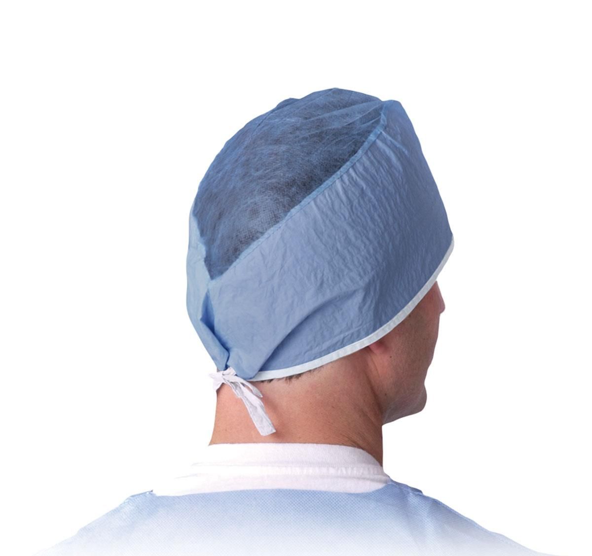 Tie-Back Surgeon Cap; Scrim Material, Blue