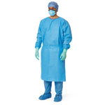 AAMI Level-3 Multi-Layer SMS Heavy-Weight Isolation Gown, Hook-and-Loop Neck; Extra Large, Blue