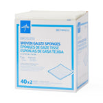 Economical Sterile Woven Gauze Sponge; 12-Ply, 3" x 3" (7.6 cm x 7.6 cm), 2/pk