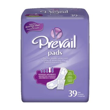 Prevail Long Incontinence Liner Pad Women Maximum Absorbency 13in 39Ct