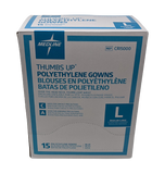 Medline Thumbs Up polyethylene gowns CRI5000 packaging