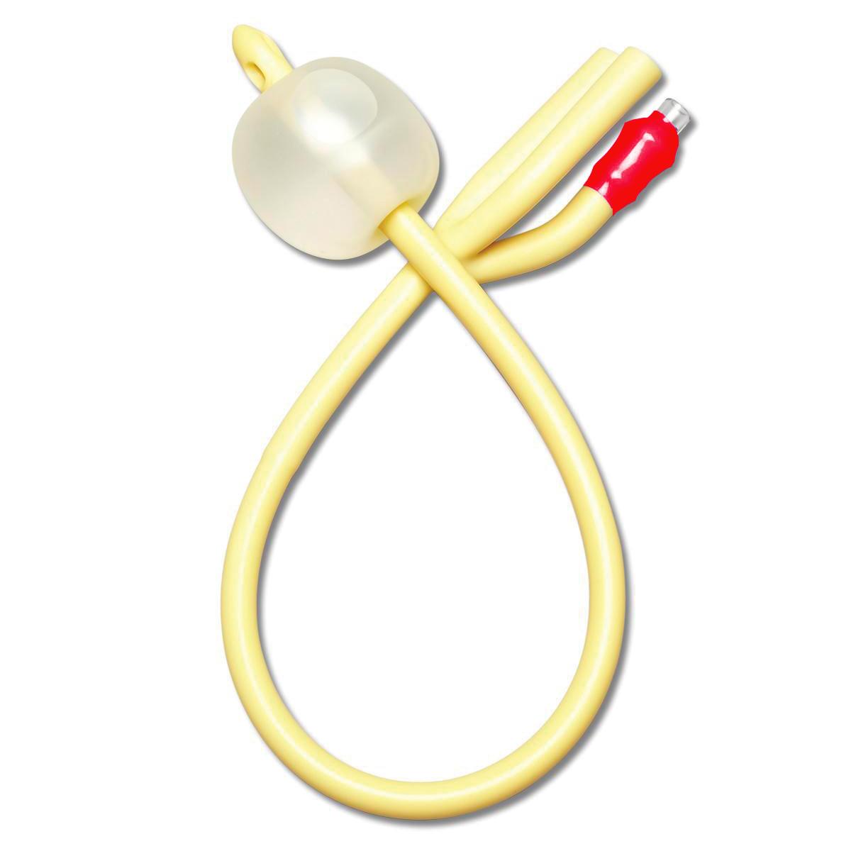 3-Way Silicone-Elastomer-Coated Latex Foley Catheter, 30 cc (mL); 18 Fr — Case of 12