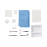 Novaplus Laceration Tray with Floor Grade Instruments; no needle or syringe — Case of 16