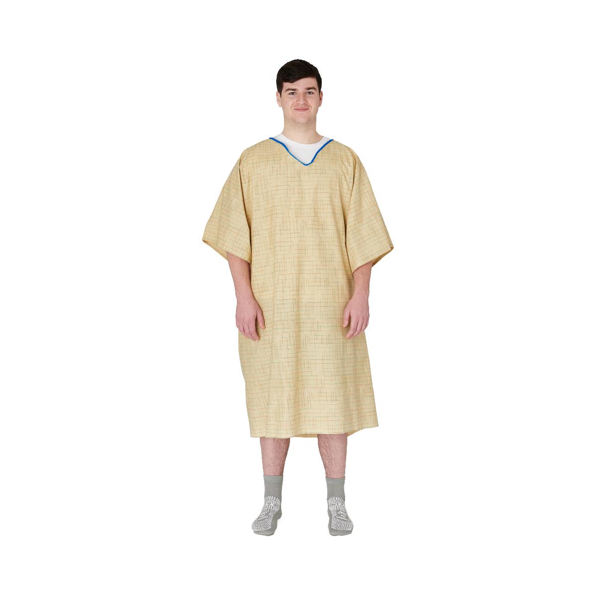 Cotton/Poly Blend Patient Gown; Galaxy Print with Side Ties — Pack of 12