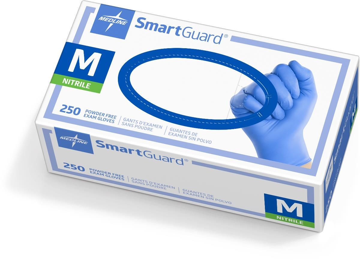 SmartGuard® Powder-Free Nitrile Exam Glove, Blue; Medium