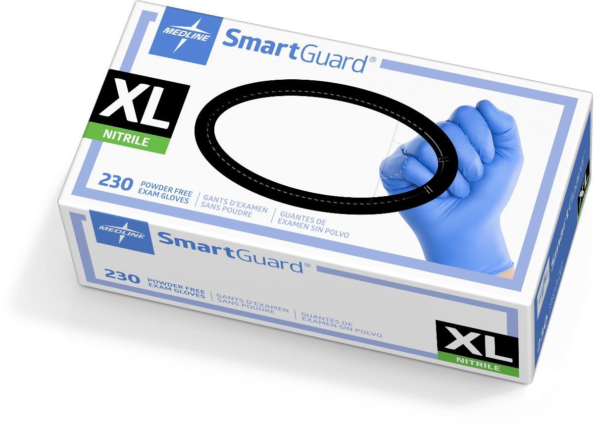 SmartGuard® Powder-Free Nitrile Exam Glove, Blue; Extra Large