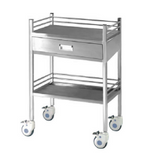 Stainless Steel Equipment Cart with 2 Shelves & 1 Drawer