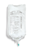 Genuine supplier packaging photograph of Baxter DextroseSaline; selected bag volume and selling case stated in listing.