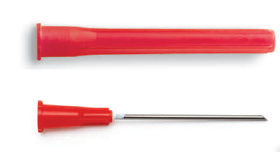 BD blunt fill needle with red protective cap