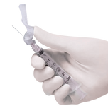 BD Eclipse safety needle family shown attached to a syringe