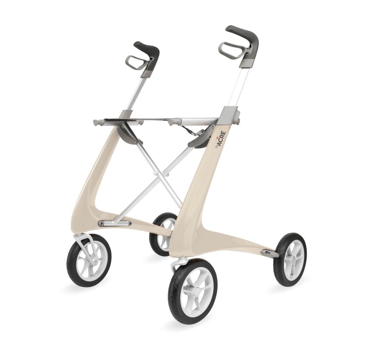 byACRE Carbon Fiber Rollator; White, 18.5" W x 24" H